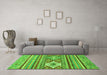 Machine Washable Abstract Green Modern Area Rugs in a Living Room,, wshabs2445grn