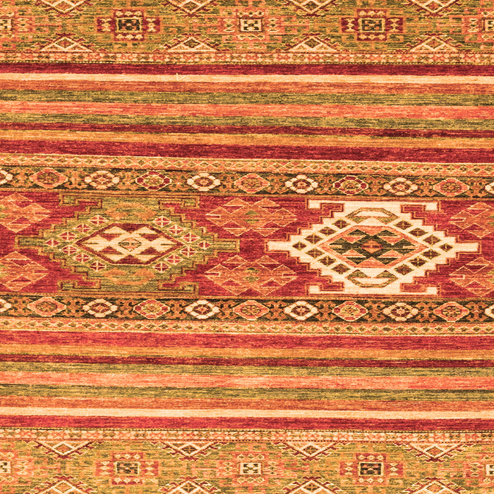 Square Machine Washable Abstract Orange Modern Area Rugs, wshabs2445org