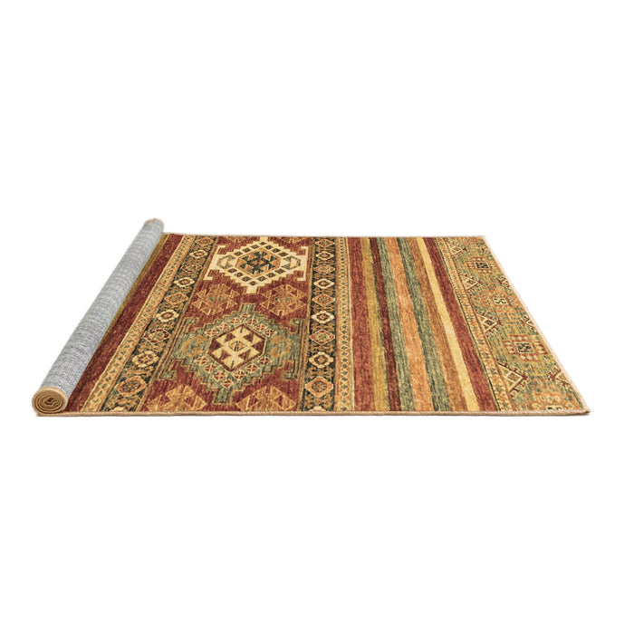 Sideview of Machine Washable Abstract Brown Modern Rug, wshabs2445brn