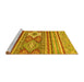 Sideview of Machine Washable Abstract Yellow Modern Rug, wshabs2445yw