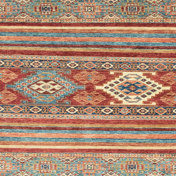 Square Abstract Dark Khaki Green Modern Rug, abs2445