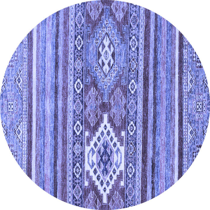 Round Machine Washable Abstract Blue Modern Rug, wshabs2445blu