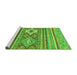 Sideview of Machine Washable Abstract Green Modern Area Rugs, wshabs2445grn