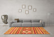 Machine Washable Abstract Orange Modern Area Rugs in a Living Room, wshabs2445org