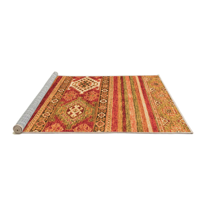 Sideview of Machine Washable Abstract Orange Modern Area Rugs, wshabs2445org
