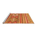 Sideview of Machine Washable Abstract Orange Modern Area Rugs, wshabs2445org