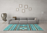 Machine Washable Abstract Light Blue Modern Rug, wshabs2445lblu