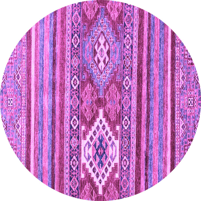Round Machine Washable Abstract Purple Modern Area Rugs, wshabs2445pur