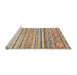 Sideview of Machine Washable Abstract Gold Brown Rug, wshabs2446