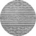 Round Abstract Gray Modern Rug, abs2446gry