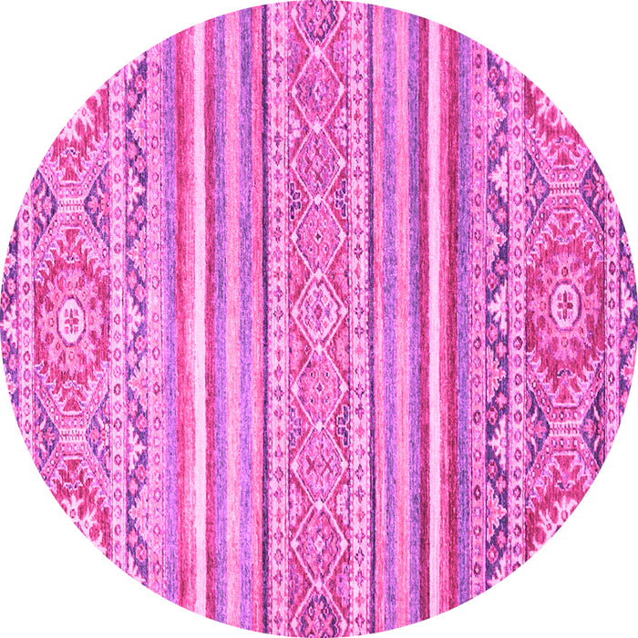 Round Abstract Pink Modern Rug, abs2446pnk