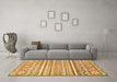 Machine Washable Abstract Brown Modern Rug in a Living Room,, wshabs2446brn