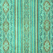 Square Abstract Turquoise Modern Rug, abs2446turq