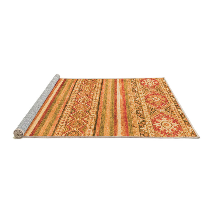Sideview of Machine Washable Abstract Orange Modern Area Rugs, wshabs2446org