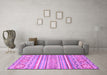 Machine Washable Abstract Purple Modern Area Rugs in a Living Room, wshabs2446pur