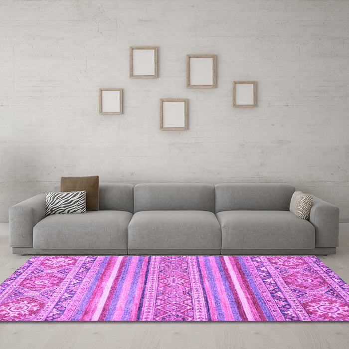 Machine Washable Abstract Purple Modern Area Rugs in a Living Room, wshabs2446pur