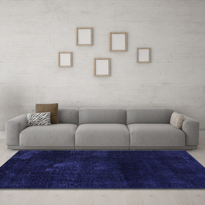 Machine Washable Abstract Blue Modern Rug in a Living Room, wshabs2447blu