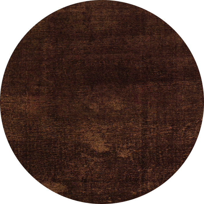Round Machine Washable Abstract Orange Modern Area Rugs, wshabs2447org