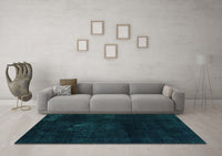 Machine Washable Abstract Turquoise Modern Rug, wshabs2447turq