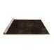 Sideview of Machine Washable Abstract Brown Modern Rug, wshabs2447brn