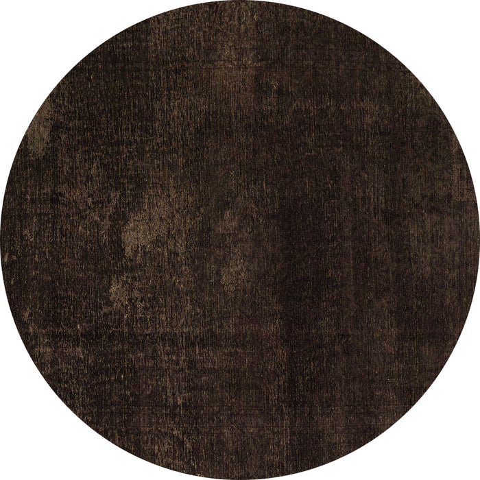 Round Abstract Brown Modern Rug, abs2447brn