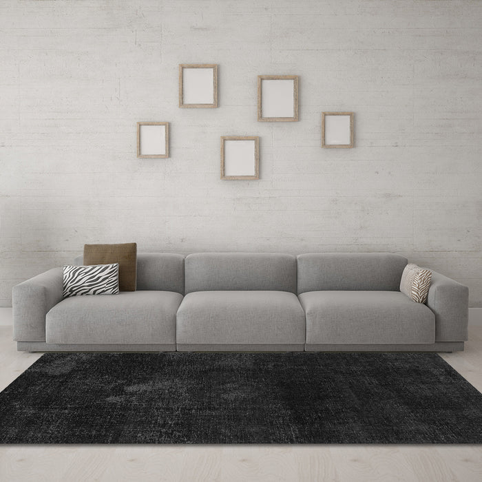 Machine Washable Abstract Gray Modern Rug in a Living Room,, wshabs2447gry