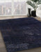 Abstract Blue Modern Rug in Family Room, abs2447