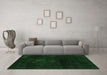 Machine Washable Abstract Green Modern Area Rugs in a Living Room,, wshabs2447grn