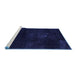 Sideview of Machine Washable Abstract Blue Modern Rug, wshabs2447blu