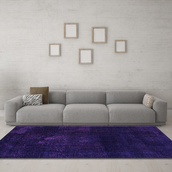 Machine Washable Abstract Purple Modern Area Rugs in a Living Room, wshabs2447pur