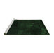 Sideview of Machine Washable Abstract Emerald Green Modern Area Rugs, wshabs2447emgrn