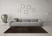 Machine Washable Abstract Brown Modern Rug in a Living Room,, wshabs2447brn