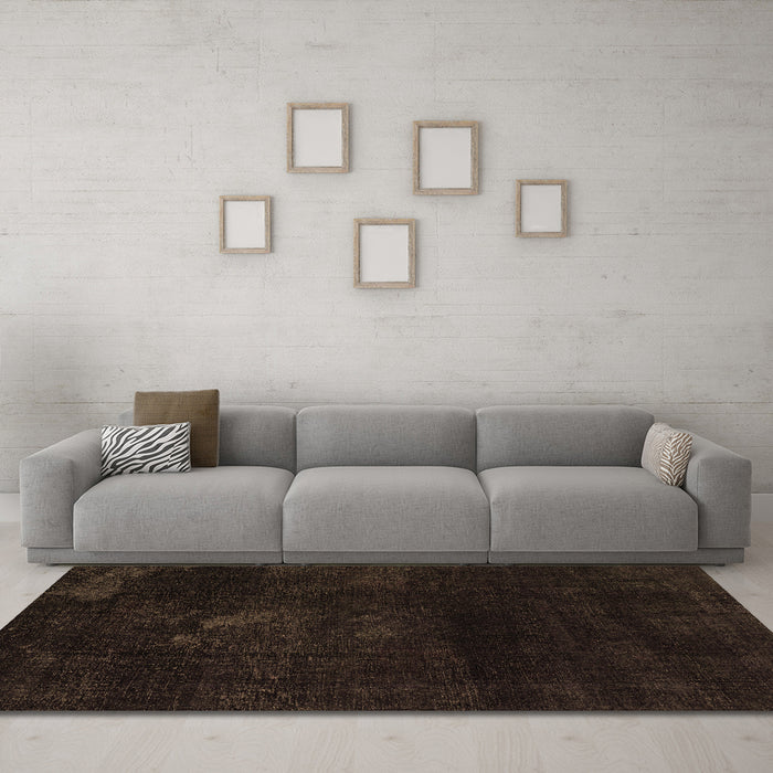 Machine Washable Abstract Brown Modern Rug in a Living Room,, wshabs2447brn