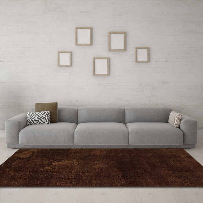 Machine Washable Abstract Orange Modern Area Rugs in a Living Room, wshabs2447org