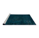 Sideview of Machine Washable Abstract Medium Teal Green Rug, wshabs2448