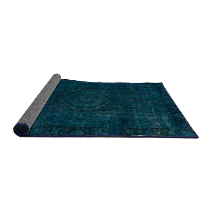 Sideview of Abstract Teal Green Persian Rug, abs2448