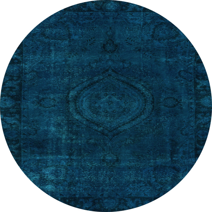 Round Persian Light Blue Bohemian Rug, abs2448lblu