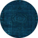 Round Persian Light Blue Bohemian Rug, abs2448lblu