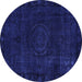 Round Persian Blue Bohemian Rug, abs2448blu