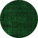 Round Persian Green Bohemian Rug, abs2448grn