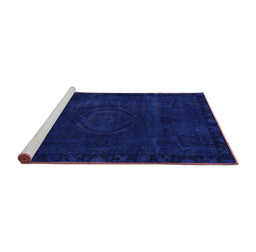 Sideview of Machine Washable Persian Purple Bohemian Area Rugs, wshabs2448pur