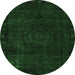 Round Persian Emerald Green Bohemian Rug, abs2448emgrn