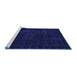 Sideview of Machine Washable Persian Blue Bohemian Rug, wshabs2448blu