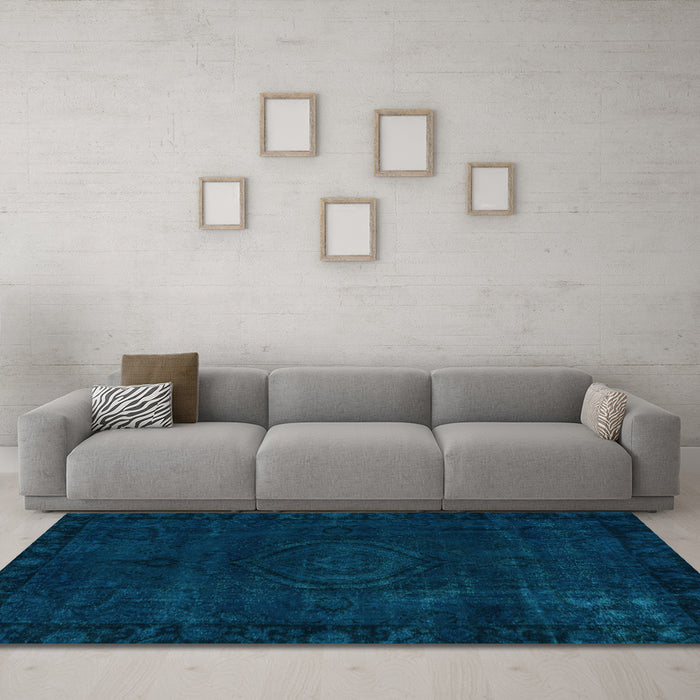 Machine Washable Persian Light Blue Bohemian Rug in a Living Room, wshabs2448lblu