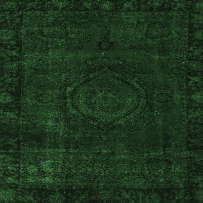 Square Machine Washable Persian Emerald Green Bohemian Area Rugs, wshabs2448emgrn