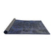 Sideview of Abstract Dark Blue Grey Blue Modern Rug, abs2449