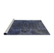 Sideview of Machine Washable Abstract Dark Blue Grey Blue Rug, wshabs2449