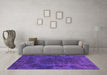 Machine Washable Abstract Purple Modern Area Rugs in a Living Room, wshabs2449pur