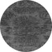 Round Abstract Gray Modern Rug, abs2449gry