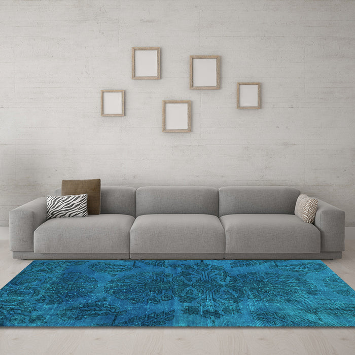 Machine Washable Abstract Light Blue Modern Rug in a Living Room, wshabs2449lblu